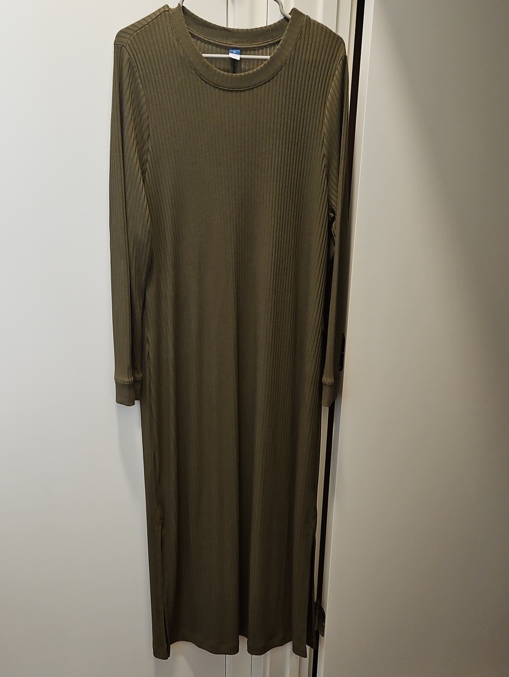 Old Navy Long Ribbed Olive Green Women’s Dress